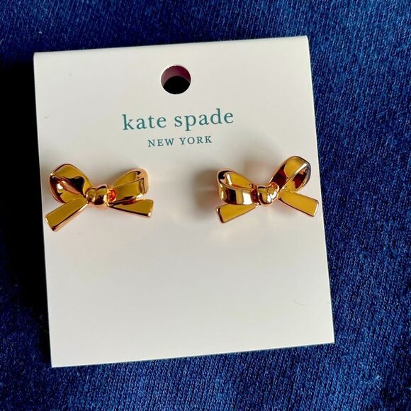 🆕 Kate spade bow tie earrings - ROSE GOLD - Picture 1 of 3